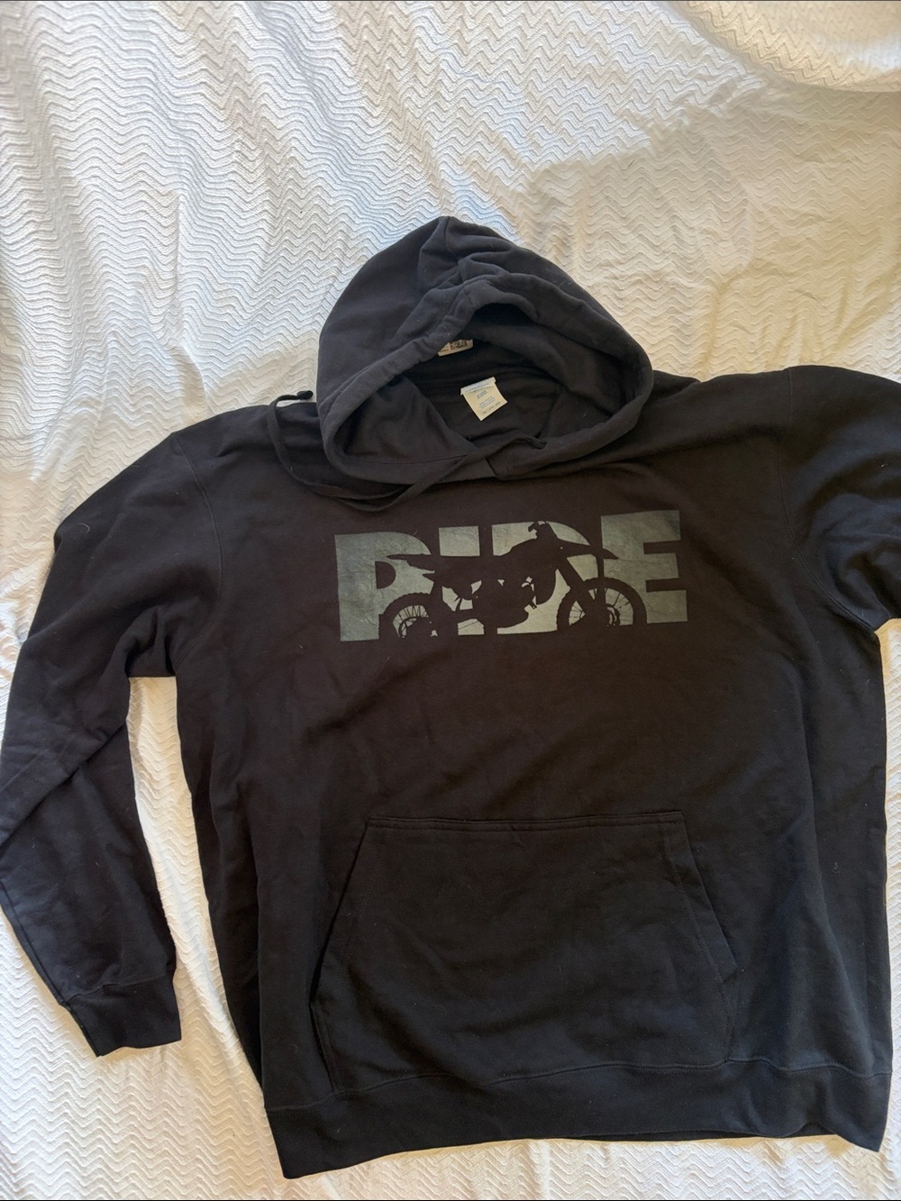 Black Men's Hoodie Sweatshirt with Motorcycle Graphic
